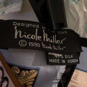 Nicole Miller Silk Scarf Map of Paris. 1990s Vintage Scarf. Never worn. Rare.
